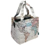 Legami Ties Lunch Bag, Travel Map, Medium