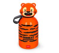 Legami - Hot & Cold BFF Thermal Water Bottle for Children, Tiger Theme, in 18/8 Stainless Steel, Double Layer with Airtight Closure, Keeps Hot for 12h and Cold 24h, Capacity 310 ml