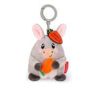 Legami - Super Soft! Donkey Themed Keyring, Plush Keychain, Pendant with Engraved Message and Zinc Carabiner, 7 x 11 cm, grey, S