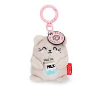 Legami Super Soft Plush Keyring Kitty - Engraved Pendant, Zinc Carabiner, 7x11 cm, Grey, S