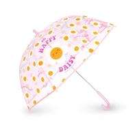 Legami - Dancin' In The Rain Children's Umbrella, Daisy Theme, Windproof Structure, Manual Opening, Fabric Closure with Space for Name, Hook Handle, 73 x 65 cm, pink, Small