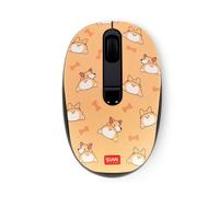 Legami - Wireless Mouse with Ultra Compact USB Receiver, Corgi Theme, 3 Speed Options, ABS Material, Wireless Connection up to 10 m