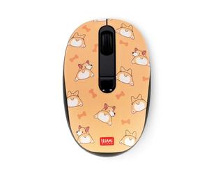 Legami - Wireless Mouse with Ultra Compact USB Receiver, Corgi Theme, 3 Speed Options, ABS Material, Wireless Connection up to 10 m