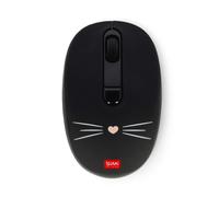 Legami - Wireless Mouse with Ultra Compact USB Receiver, Kitty Theme, 3 Speed Options, ABS Material, Wireless Connection up to 10 m