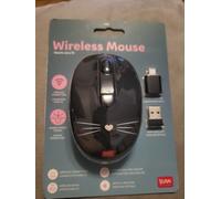 Legami - Wireless Mouse with Ultra Compact USB Receiver, Kitty Theme, 3 Speed Op