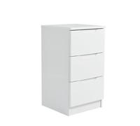 Legato 3 Drawer Bedside Table - White Gloss