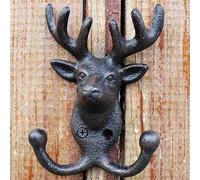 LeGDOr 1pcs Cast Iron Animal Coat Hook European Style Decorative Wall -Mounted Coat Rack Double Prong Wall Hooks Suitable for Home Garden Corridor Balcony Multifunctional Towel Rack (Color : A)
