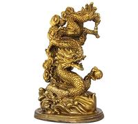 LeGDOr Feng Shui Chinese Dragon and Phoenix Statue,Marriage Wedding Luck Figurines,for Home Decor Gift Brass 0905 (Color : A pair)