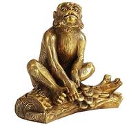 LeGDOr Feng Shui Chinese Zodiac Monkey Figurine,Brass Lucky Monkey Statues,Attract Wealth Sculpture Home Office Decor Gifts 0509