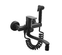 LeGDOr Wall Mounted Mixer Tap Kitchen Sink 2 Hole 20cm Swivel Spout Kitchen Tap Pull Out Spray Single Handle Kitchen Faucet Tap, Dual Mode