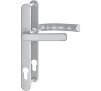 Lége Door Handle Set with Narrow Plate 24 mm Flat Handle 67-72 Silver Anodised