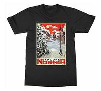 lege Men's Narnia T-Shirt C.S. Lewis Book Fantasy Wardrobe Lion Witch Chronicles Black XL
