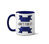 Legen 'Wait for it' Dary Funny Mug - TV Comedy Barney HIMYM Unisex Cup Gift (Dark Blue Handle)