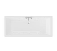 Legend Baths Legend Left Hand 6 Jet Chrome Flat Jet Single Ended Whirlpool Bath | White | Acrylic | 1700mm x 700mm