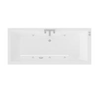 Legend Baths Legend Left Hand 6 Jet Chrome V-Tec Single Ended Whirlpool Bath | White | Acrylic | 1600mm x 700mm
