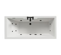 Legend Baths Legend Right Hand 12 Jet Matt Black Flat Jet Single Ended Whirlpool Bath | White | Acrylic | 1700mm x 750mm