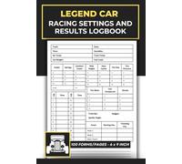 Legend Car Racing Settings and Results Logbook: for any Racer or Mechanic | Performance Tuning Tracker Journal | Race Results Log Book | 100 Forms