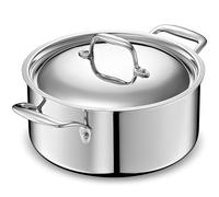 LEGEND COOKWARE 5-Ply Stainless Steel 5-Quart Dutch Oven with Lid - Induction Compatible, Oven Safe 800°F - Non-Toxic, No Coatings - Even Heating, Won't Warp - Built to Last Generations
