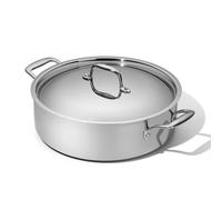 LEGEND COOKWARE 5-Ply Stainless Steel 7-Quart Saute Pan with Lid - Induction Compatible, Oven Safe 800°F - Non-Toxic, No Coatings - Even Heating, Won't Warp - Built to Last Generations