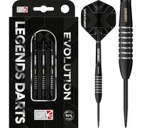 Legend Darts | Steel Tip Darts Set | 90% Tungsten | Evolution Series | B09 | Black | Knurled Bomb | Multiple Weights Available. (24, Grams)