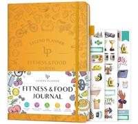 Legend Fitness & Food Journal - Nutrition & Workout Planner with Exercise Calendar & Nutrient Tracker - Gym Training & Diet Log Book for Women & Men - Lasts 3 Months, 14x21cm (Amber Yellow)