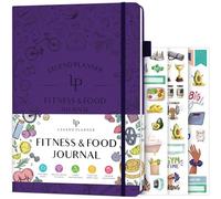Legend Fitness & Food Journal - Nutrition & Workout Planner with Exercise Calendar & Nutrient Tracker - Gym Training & Diet Log Book for Women & Men - Lasts 3 Months, 14x21cm (Purple)