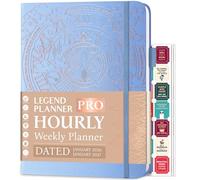 Legend Hourly Schedule Planner PRO Dated Jan 2024-Jan 2025 Deluxe Weekly & Daily Organizer with Time Slots Appointment Book Journal, A4 Hardcover, Periwinkle Gold Foil, A4 (8.5'' x 11'') (LPSPD-2024)