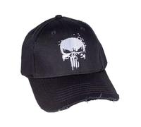Legend Icon Official Marvel The Punisher - Grungy Punisher Snapback Baseball Cap - Unisex Cap | Adjustable Hat with Visor | Streetwear, One Size, Black