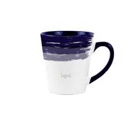 Legend Navy Small Latte Mug - Brush Strokes & Speckles Ceramic Cup