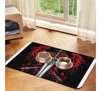 Legend of The Giant Blade Pet Feeding Mat-Waterproof & Non-Slip Dog and Cat Food Mat-No Stains Quick Dry Dog Water Dispenser Mat