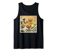 Legend of The Golden Dog Tsunami Wave Arigatou Tank Top