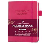 Legend Planner Address Book with Alphabetical Tabs - Mini Telephone Contacts Book for Phone Numbers, Addresses, Passwords, Small (Hot Pink)