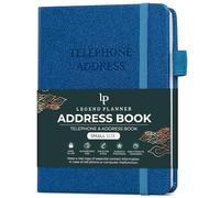 Legend Planner Address Book with Alphabetical Tabs - Mini Telephone Contacts Book for Phone Numbers, Addresses, Passwords, Small (Mystic Blue)