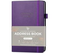 Legend Planner Address Book with Alphabetical Tabs -Telephone Contacts Book for Phone Numbers, Addresses, Passwords, Medium (Purple)