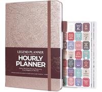 Legend Planner Hourly Schedule - Weekly & Daily Organizer with Time Slots. Appointment Book Journal for Work, Undated, A5 (Rose Gold Gold)