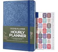 Legend Planner Hourly Schedule - Weekly & Daily Organizer with Time Slots. Appointment Book Journal for Work, Undated, A5 (Blue)