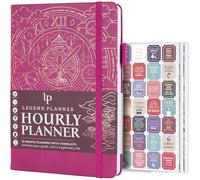Legend Planner Hourly Schedule - Weekly & Daily Organizer with Time Slots. Appointment Book Journal for Work, Undated, A5 (Hot Pink)