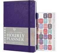 Legend Planner Hourly Schedule - Weekly & Daily Organizer with Time Slots. Appointment Book Journal for Work, Undated, A5 (Purple)
