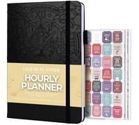 Legend Planner Hourly Schedule - Weekly & Daily Organizer with Time Slots. Appointment Book Journal for Work, Undated, A5 (Black)