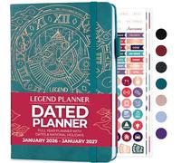 Legend Planner Jan 2023 - Jan 2024 Dated Weekly & Monthly Planner to Hit Your Goals, Increase Productivity & Live Happier. Organizer Notebook & Productivity Journal. A5 Hardcover - Dark Teal