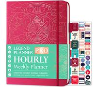 Legend Planner PRO Hourly Schedule, Weekly Daily Time Slots A4 Hot Pink