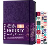 Legend Planner PRO Hourly Schedule, Weekly Daily Time Slots A4 Purple