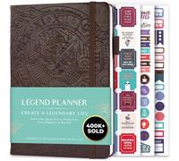 Legend Planner - Weekly & Monthly Life Planner to Hit Your Goals & Live Happier. Organizer Notebook & Productivity Journal. A5 (Dark Brown)