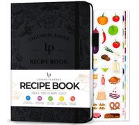 Legend Recipe Book - Blank Family Cookbook to Write In Your Own Recipes - Empty Cooking Journal - Personalized Cooking Notebook, Hardcover, A5-Sized, 58 Recipes In Total - Black