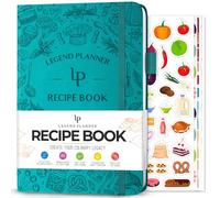 Legend Recipe Book - Blank Family Cookbook to Write In Your Own Recipes - Empty Cooking Journal - Personalized Cooking Notebook, Hardcover, A5-Sized, 58 Recipes In Total - Turquoise