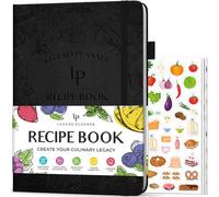 Legend Recipe Book, Blank Food Cook Journal, 18x25.5cm, Black