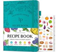 Legend Recipe Book, Blank Food Cook Journal, 18x25.5cm, Turquoise