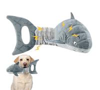 LEGEND SANDY Dog Toys for Aggressive Chewers, Large Dog Toys to Keep Them Busy, Interactive Squeaky Pet Toys, Tug of War, Crinkle Grey Shark