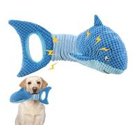 LEGEND SANDY Dog Toys for Aggressive Chewers, Large Dog Toys to Keep Them Busy, Interactive Squeaky Pet Toys, Tug of War, Crinkle Blue Shark