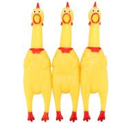 LEGEND SANDY Screaming Chicken,Yellow Squaking Chicken Toy Novelty and Durable Rubber Chicken for Dogs,Rubber Chickens Value 3 Pack